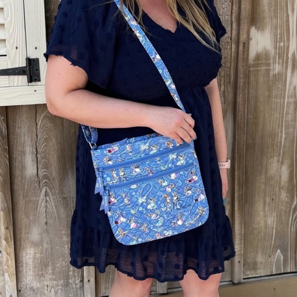 Vera Bradley x Disney | Triple Zip Hipster Crossbody Cinderella Paisley Friends - Picture 9 of 11